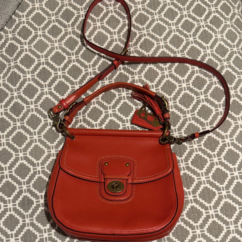 Coach Burnt Orange Leather Crossbody Bag